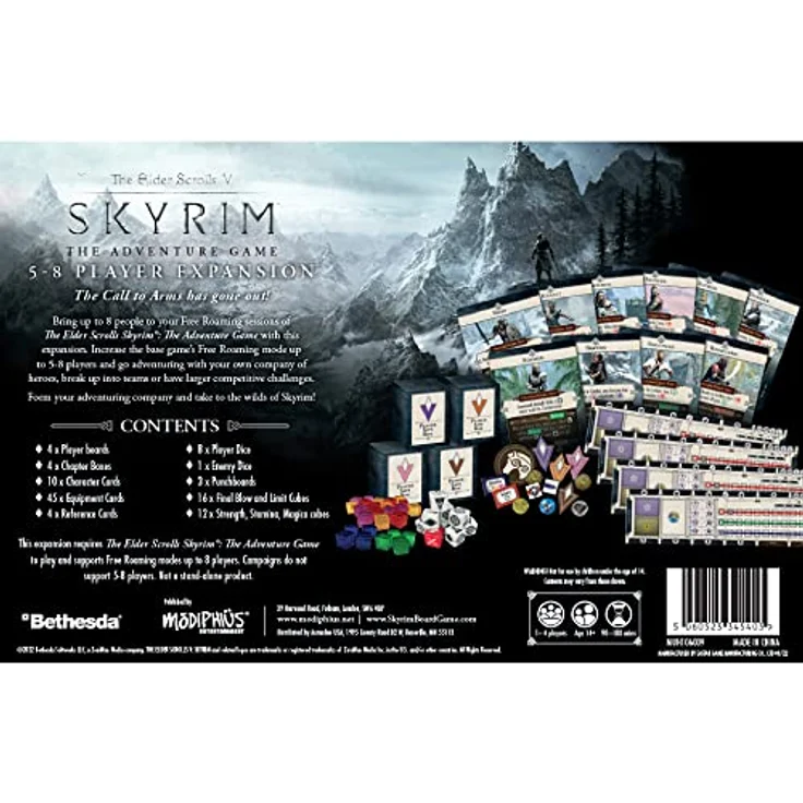 Modiphius The Elder Scrolls: Skyrim – Abenteuer-Brettspiel für 5–8 Spieler, Brettspiel, ab 14 Jahren, 1–8 Spieler, 60–120 Minuten Spieldauer – Bild 2