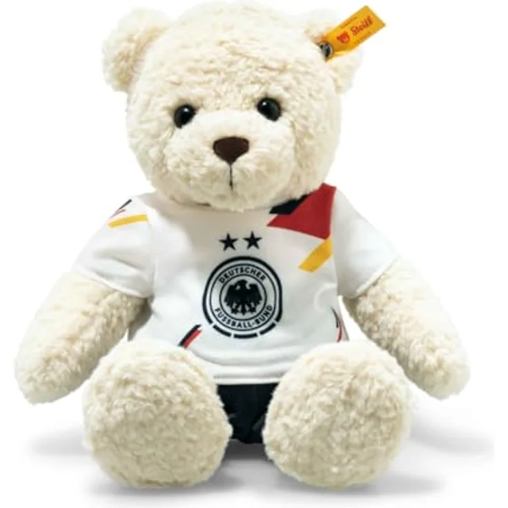 Steiff Teddybär Mila DFB Edition, 30 cm, vanille mit "Knopf im Ohr", waschbar 30 Grad, für Fußballfans