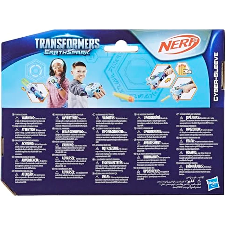 Transformers Nerf EarthSpark Cyber-Sleeve Battle Blaster Spielzeug mit Nerf Dart-Blaster und einziehbarem Cyber-Schwert, Blau – Bild 4