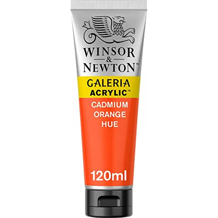 Winsor & Newton Galeria Acrylfarbe 120ml Tube, hohe Pigmentierung, lichtecht, buttrige Konsistenz, kadmiumorange – Bild 1