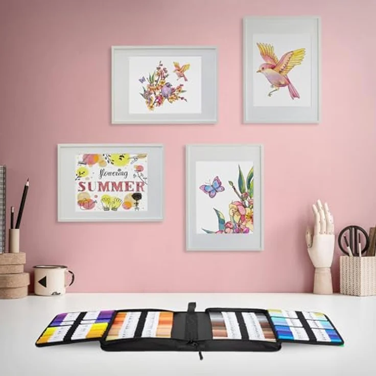 ECD Germany Kreativset Malkoffer 121-tlg, Dual Brush Pen Set mit 120 Farben, wasserbasierte Doppelfasermaler, praktisches Mäppchen mit Reißverschluss – Bild 8