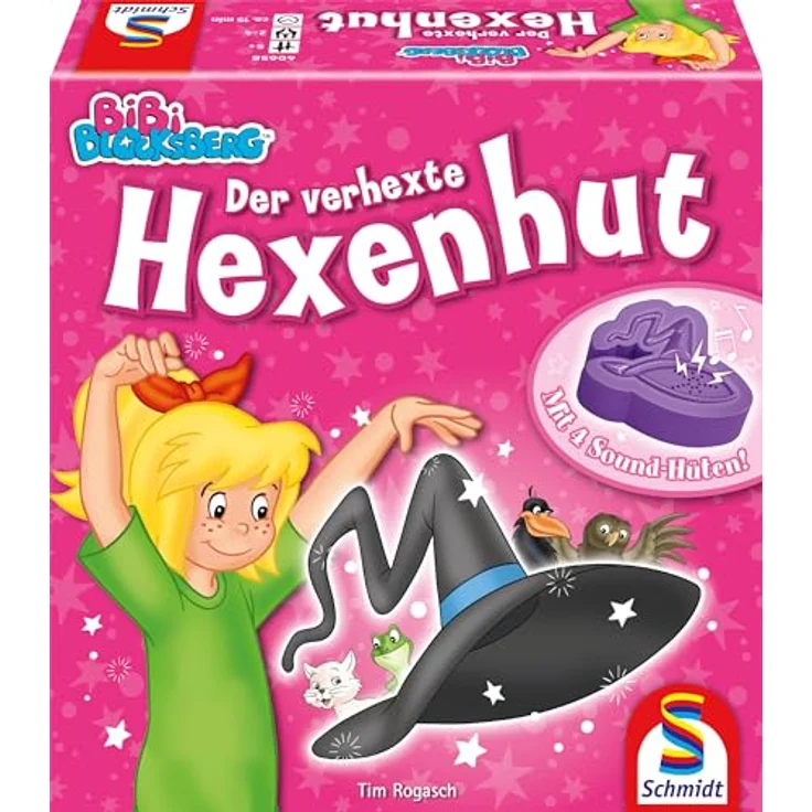 Schmidt Spiele Bibi Blocksberg, Der verhexte Hexenhut, lustiges Memo- und Aktionsspiel für 2-4 Spieler mit 4 Soundmodulen, empfohlen ab 5 Jahren, Spieldauer ca. 15 Minuten – Bild 1