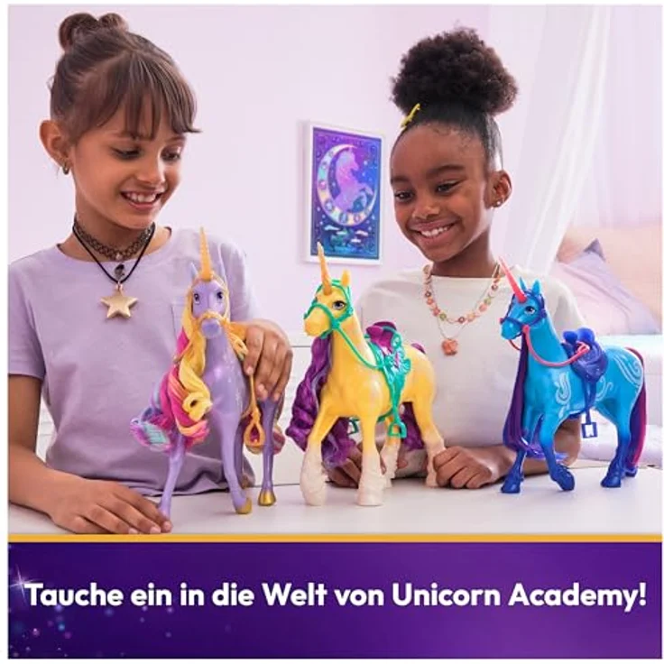 Spin Master Unicorn Academy - Einhorn River, Sammelfigur mit glitterigem Horn und buntem Pferdeschweif, inspiriert von der Netflix-Serie – Bild 6