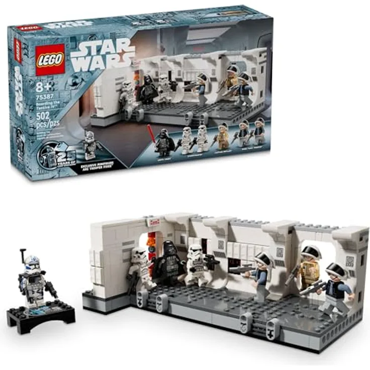 LEGO Star Wars Tantive IV, Klemmbausteine Set mit 7 Minifiguren - Darth Vader, Stormtroopers und mehr, Eintrittstür mit Funktion, 25-jähriges Clone Trooper Fives Jubiläum - Farbe: Mehrfarbig