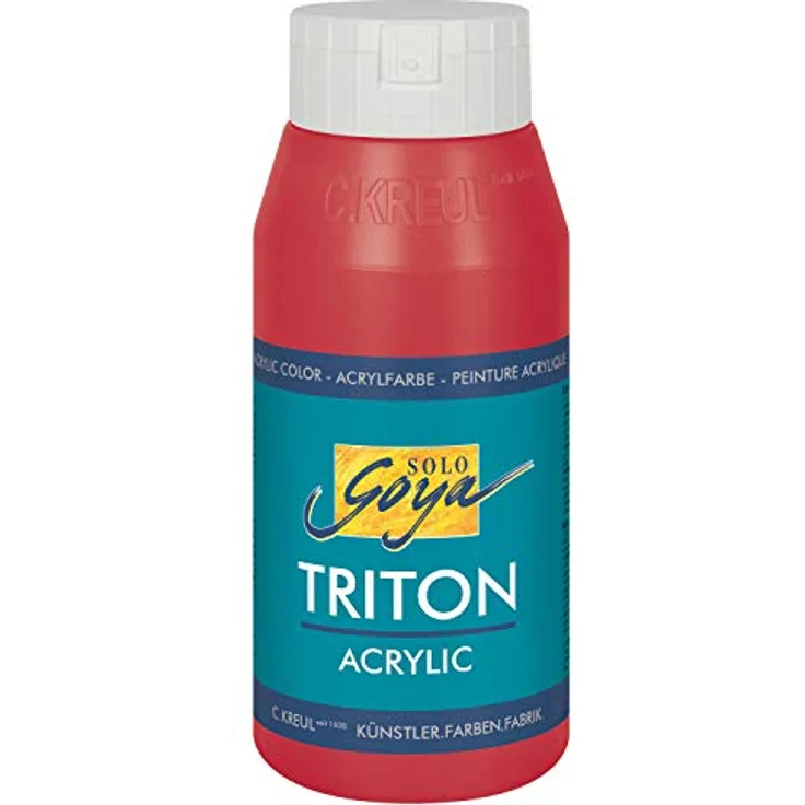 KREUL Solo Goya Triton Acrylfarbe karmin, 750 ml, schnell matt trocknend, wasserbasierend, studioqualität, gut deckend, vielseitig einsetzbar – Bild 1