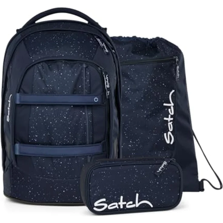 Satch Schulranzen-Set PACK Night Sky, 3-teilig mit Laptop-Fach, Your-Size-System, ergonomisch und reflektierend, Kollektion 2025 – Bild 1