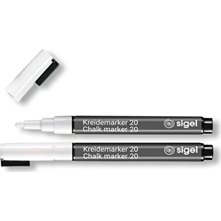 SIGEL BA178 Kreidemarker weiß, Rundspitze 1-2 mm, 2 Stück - Preisvergleich