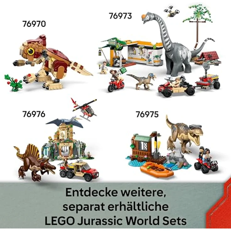 LEGO Jurassic World 76972, Raptor: Verfolgungsjagd mit Geländewagen, 285 Teile, ab 6 Jahre, mit Velociraptor und Minifiguren – Bild 7