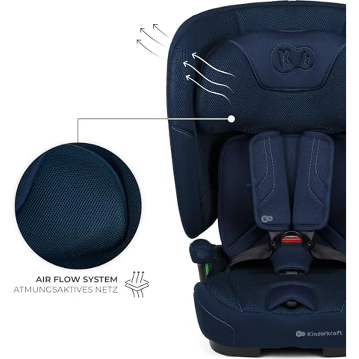 Kinderkraft Fix2Go Autokindersitz, 9-36 kg, mit Schlaffunktion und SAFERIDE Sensor, Navy – Bild 10