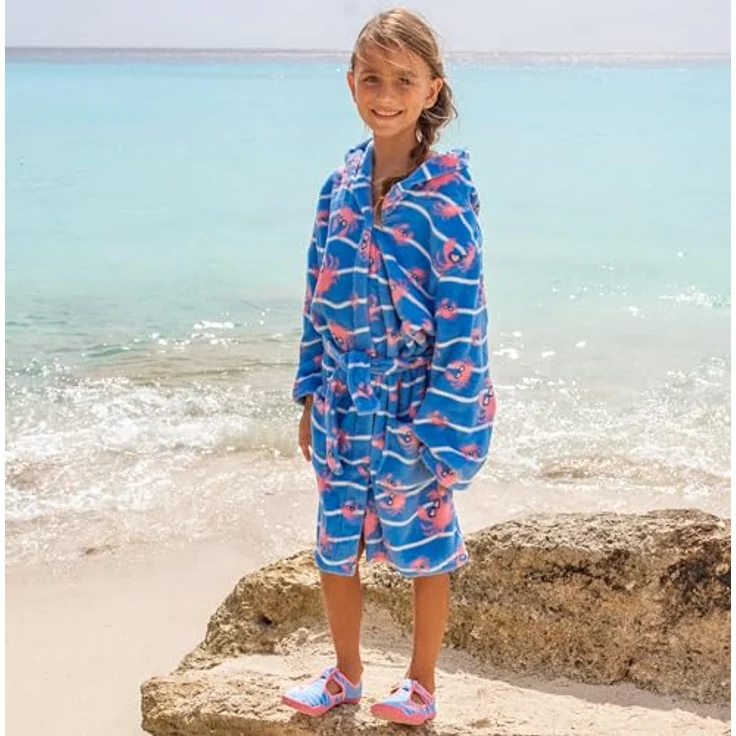 bademantel Krabbe Junior Polyester blau Größe 158/164 – Bild 7