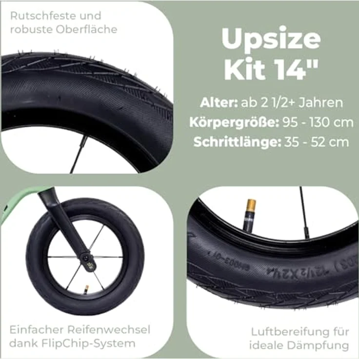 Magni PUKY NEXT Räder Upgrade Set, Umbaukit von 12" auf 14" Laufradgröße mit FlipChip-System – Bild 3