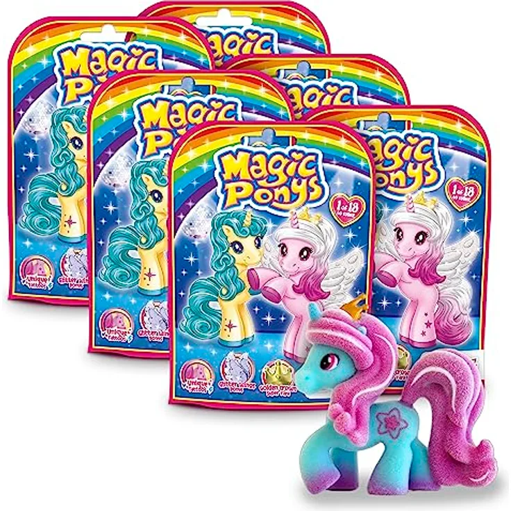 CRAZE Magic PONYS 6er Set, Sammelfiguren mit Tattoos und Zubehör, 6 stylische Ponys aus Ponydale
