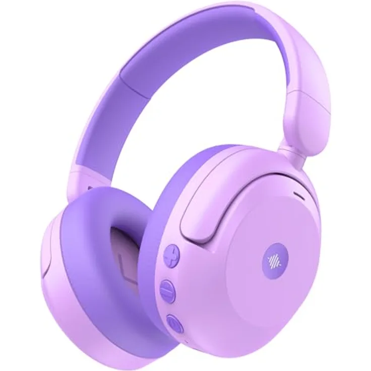 iClever Noise Cancelling Kopfhörer für Kinder, Bluetooth 5.4, 60H Akkulaufzeit, 80dBA Lautstärkebegrenzung, bequeme Passform, inkl. AUX Kabel für Flugreisen