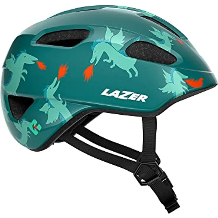 LAZER Nutz 2.0 KinetiCore Kinderfahrradhelm, leichter Uni-Fahrradhelm mit Drachen-Motiv, Einheitsgröße, sicheres EZ Fit-System – Bild 1