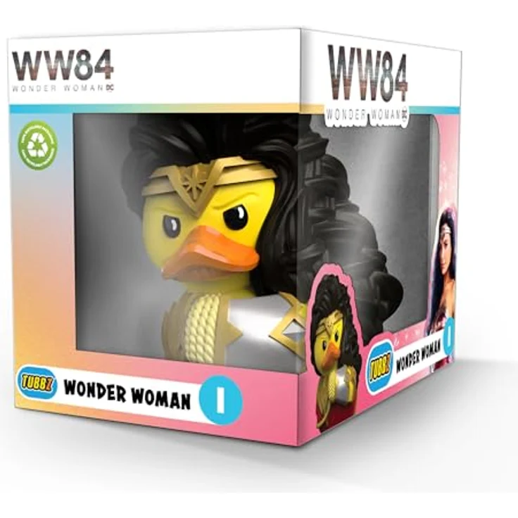 TUBBZ Boxed Edition Wonder Woman Sammelfigur, detailreiche Gummienten-Vinylfigur, 9 cm, offizielles DC Comics Merchandise – Bild 1