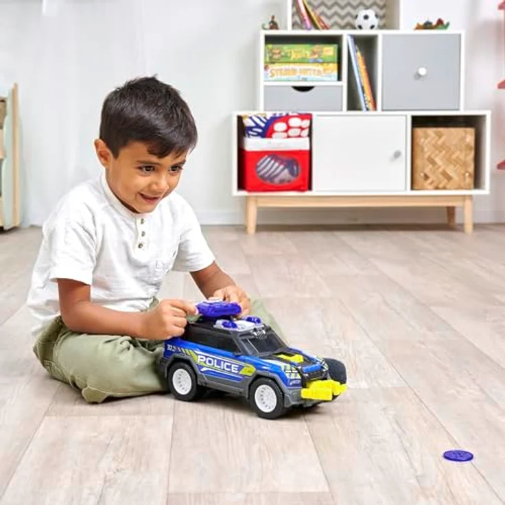 Dickie Toys Police SUV, Spielzeug-Polizei mit Licht und Sound, 30 cm, inkl. Zubehör und Schussfunktion – Bild 6