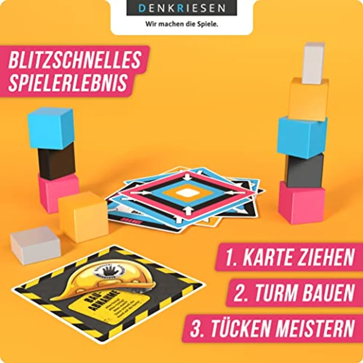 DENKRIESEN - RANKLOTZEN - „Auf die Klötze, fertig, los!“ | ab 2 Spieler | Familienspiel | Spiel aus Holz | Geschenkidee (4 Spieler Edition) – Bild 3