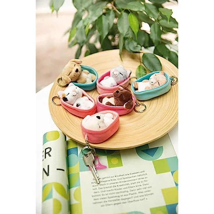 NICI 48841 Schlüsselanhänger Sleeping Pets Katze grau getigert 8cm – Bild 3