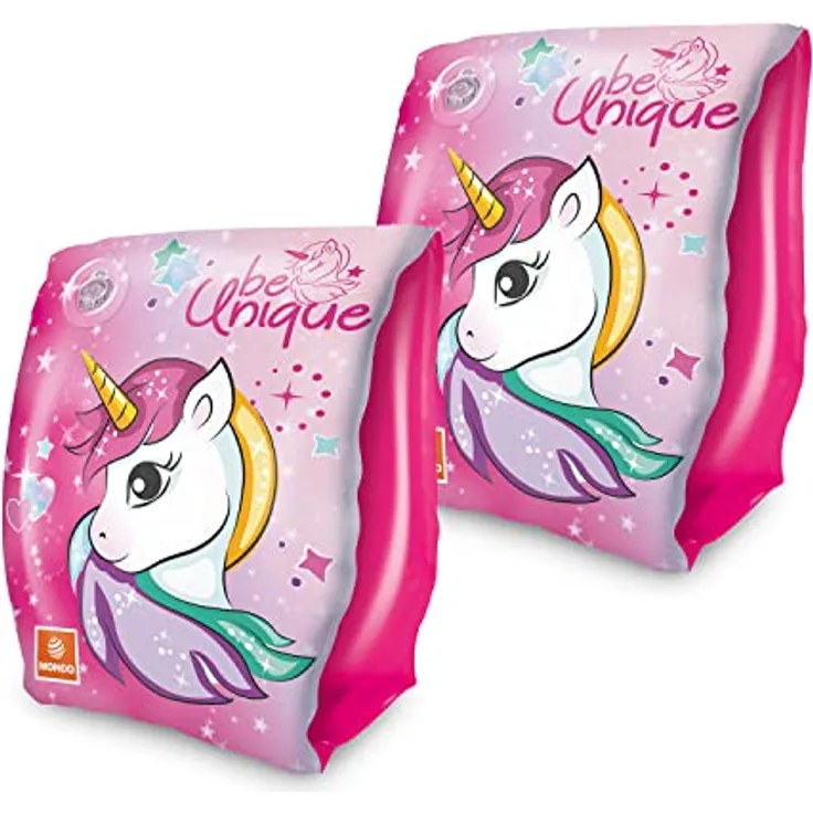 Mondo Toys UNICORN Arm Bands - PVC-Schwimmhilfen für Kinder von 2 bis 6 Jahren, 2 Luftkammern, doppeltes Sicherheitsventil - Rosa