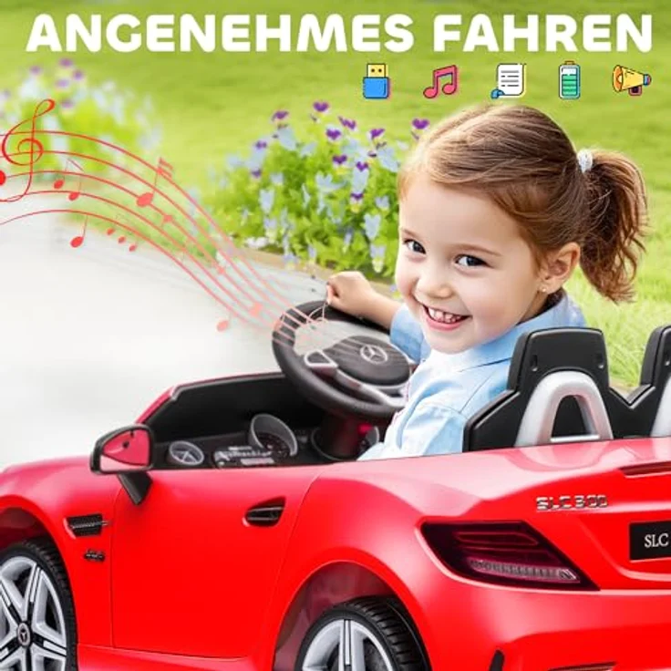 AIYAPLAY Elektro-Kinderauto Kinder Elektroauto, Rot, mit 2,4G Fernbedienung, Belastbarkeit 30 kg, für 3-6 Jahre Kinder – Bild 6