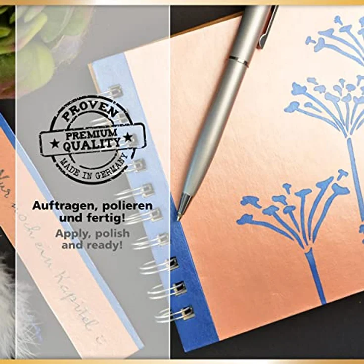 Viva Decor Inka Gold 62,5g (Alt Gold) - Wachshaltige Metallic Polierpaste für Holz, Ton & Terracotta, schnell trocknend mit Hochglanz-Effekten – Bild 5