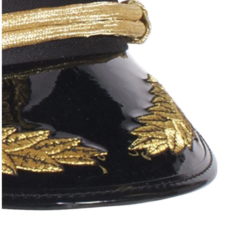 Thetru Admiralsmütze weiss, Kostümzubehör mit goldenem Emblem und Kordeln, einteilig, Universalgröße für Erwachsene – Bild 4