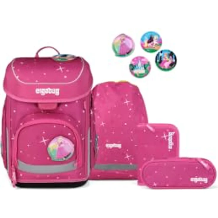 ergobag cubo Schulranzen-Set ZauBärschloss, 21 Liter Volumen, wasserabweisend, mit gefülltem Federmäppchen und Sportbeutel – Bild 1