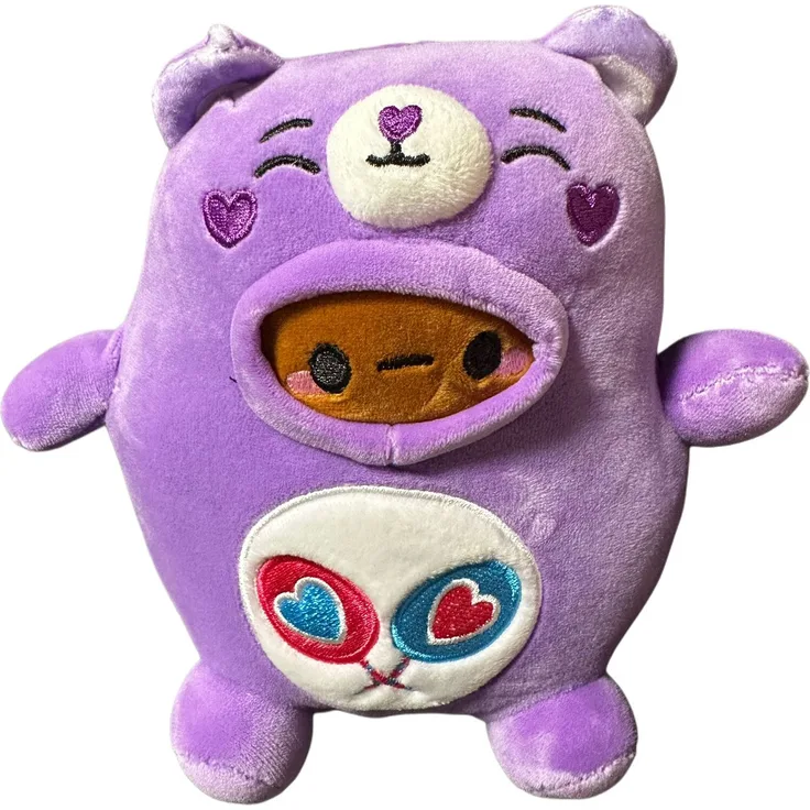 KAWAII Glücksbärchi Kuscheltier Plüsch, 17 cm, lila, aus 100% Polyester, handwaschbar