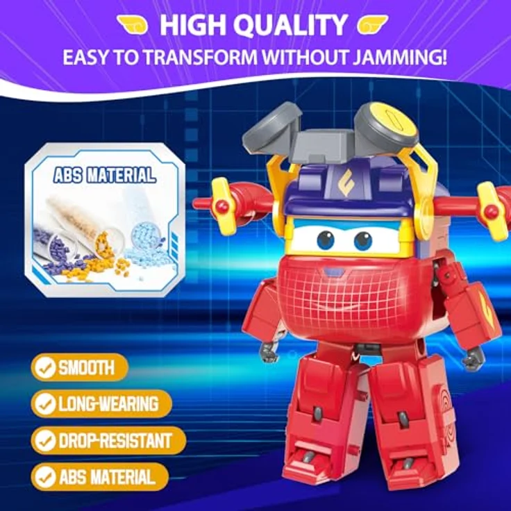 Super Wings Curie & Runi, 2-in-1 verwandelbare Actionfiguren, Roboter- und Flugzeugspielzeug, 12,7 cm, für Kinder ab 3 Jahren – Bild 5