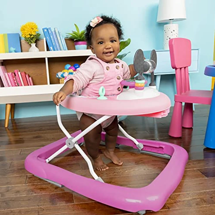 Bright Starts, Disney Baby, Minnie Mouse, Tiny Trek, Forever Besties, 2 in 1 Lauflernhilfe mit abnehmbarer Spielstation, Lichtern und Liedern, höhenverstellbar, Minnie Maus, 12825, pink – Bild 3