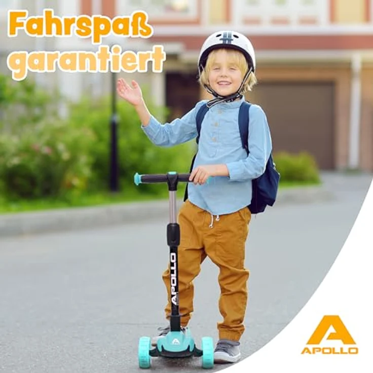 Apollo Kinderscooter KidsPro4 LED Roller - Schwarz, höhenverstellbar, mit leuchtenden LED-Rollen, belastbar bis 60 kg – Bild 7