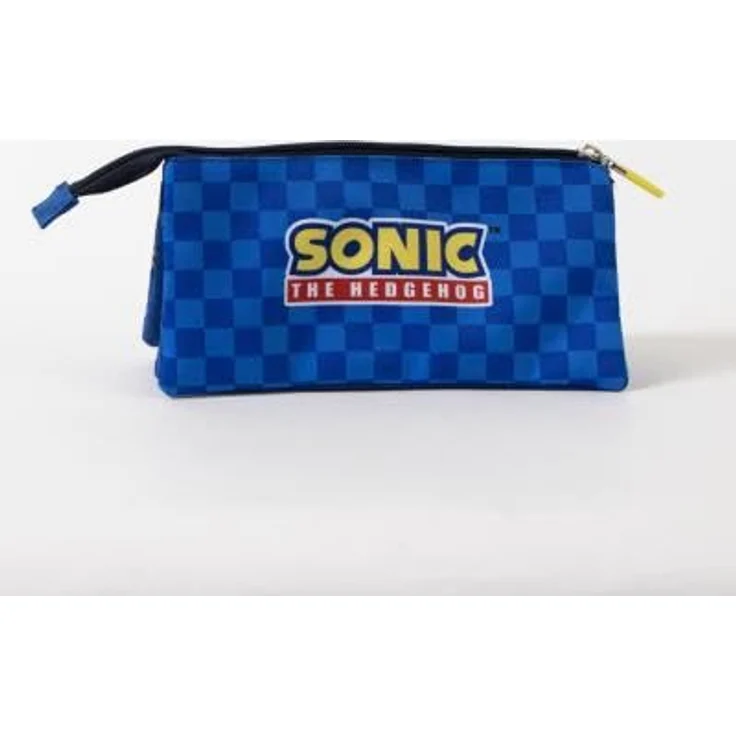 Sonic Federmäppchen Sonic the Hedgehog Sprint, 3-Fach Federmäppchen in Blau, 23 cm, robustes Polyester mit stabilem Reißverschluss – Bild 2