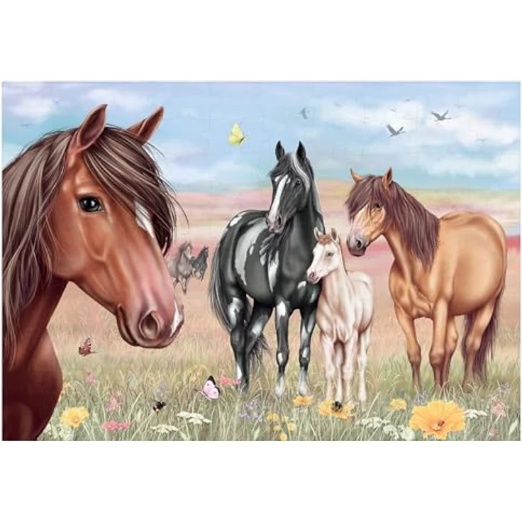 Depesche 13205 Miss Melody - Puzzle 100 Teile, detailreiches Pferde Motiv, ca. 58 x 40 cm, Karton-Koffer mit Tragegriff – Bild 3