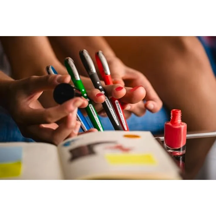 STABILO worker+ colorful, Tintenroller mit ergonomischem Griff und 0,5 mm Strichbreite, 10er Pack, rot – Bild 5