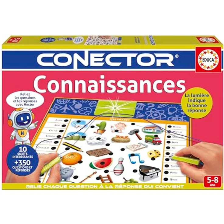 Educa Connector Wissenschaftliches Wissensspiel, interaktives Lernspiel für Einzelspieler ab 5 Jahren, kompakte Größe 25,6 cm x 32 cm x 7 cm, robust aus hochwertigen Karton
