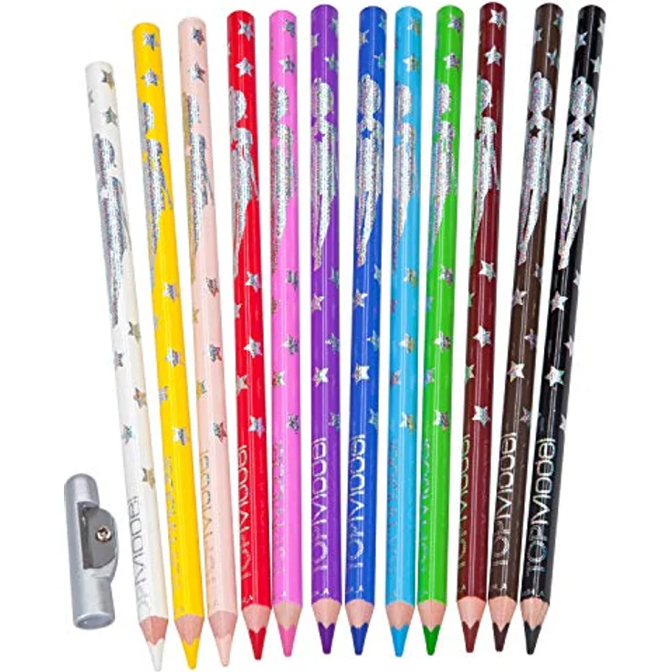 Depesche 6694 TOPModel - Buntstifte Basic Farben, 12 Stifte in 12 leuchtenden, intensiven Farbtönen, inklusive Spitzer und Malschule, 13 Stück (1er Pack) – Bild 2