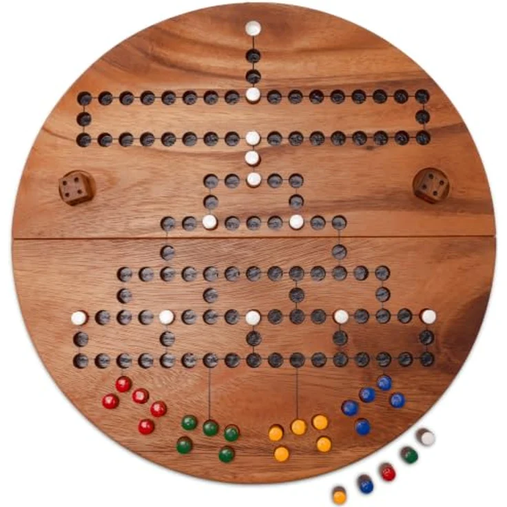 Logoplay Holzspiele Blockade 4 Rund, zusammenklappbares Brettspiel für 2 bis 4 Spieler, 17 cm, Holz, Motiv Obstgarten – Bild 4