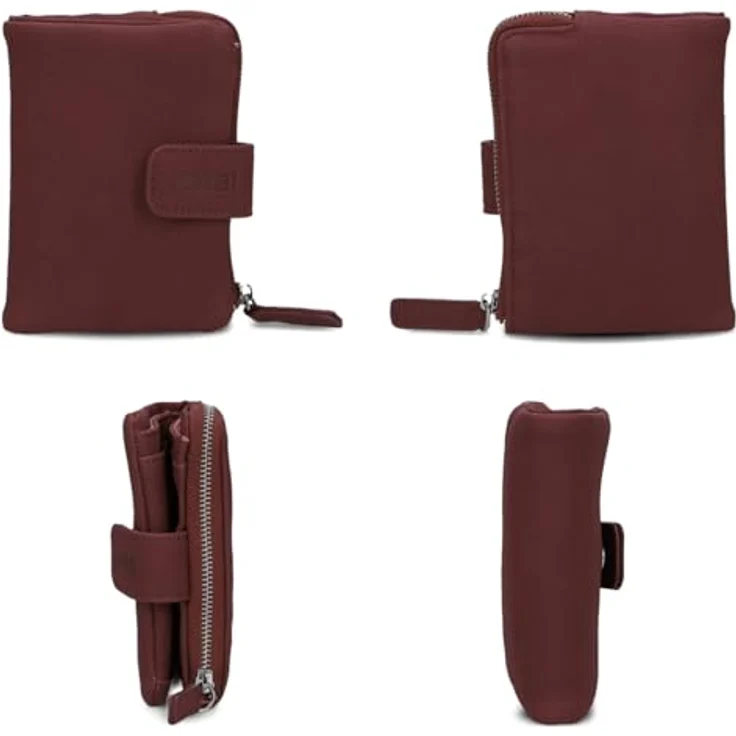 Zwei Mademoiselle MW5, Geldbörse 6cc 13 cm mit rubinrotem Design und Reißverschlussmünzfach – Bild 6