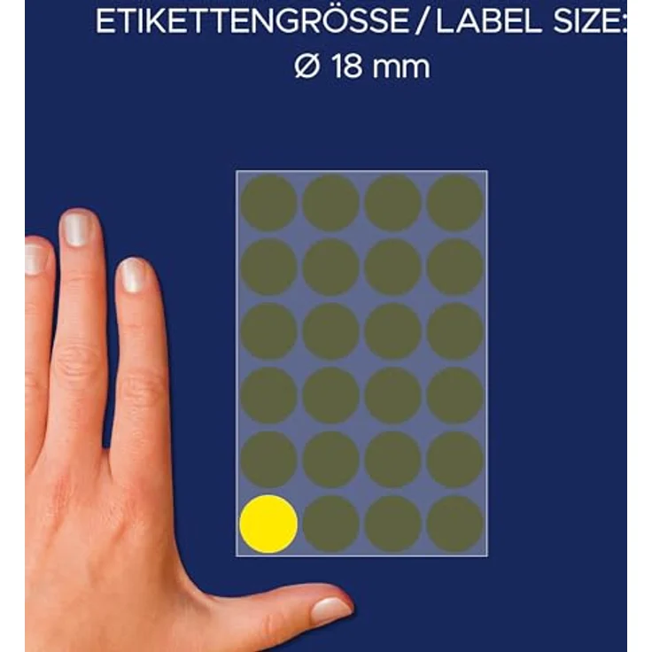 AVERY Zweckform Klebepunkte 3007, gelbe Markierungspunkte Ø 18,0 mm, 96 Stück – Bild 3