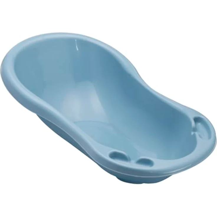 keeeper Maria Pure, Ergonomische Babywanne mit Stöpsel für 0 bis 12 Monate, 84 x 49 x 29 cm, Blau (Nordic Blue) – Bild 1