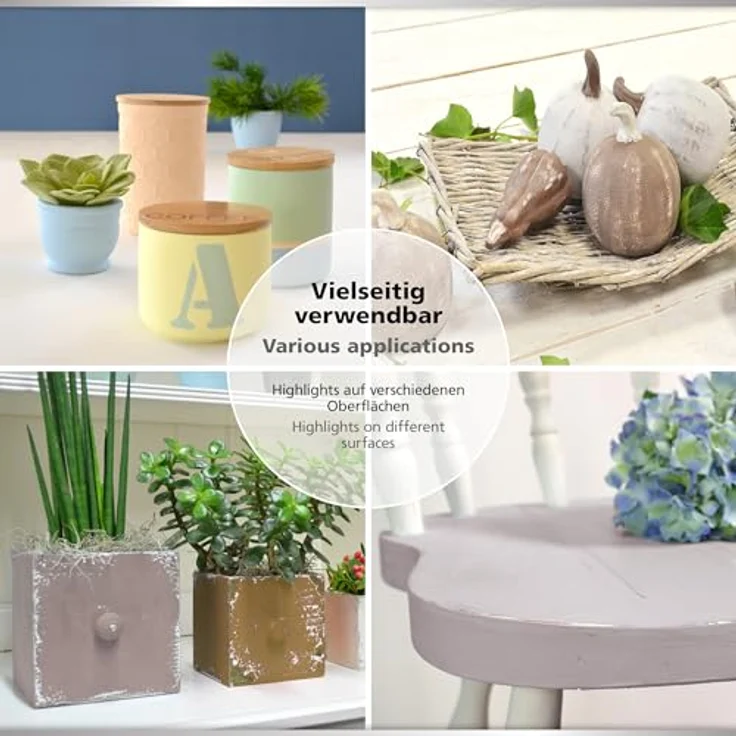 Viva Decor Chalky deckend Klassisch, 5er-Set Malfarben für Porzellan, Glas und Terrakotta – Bild 4
