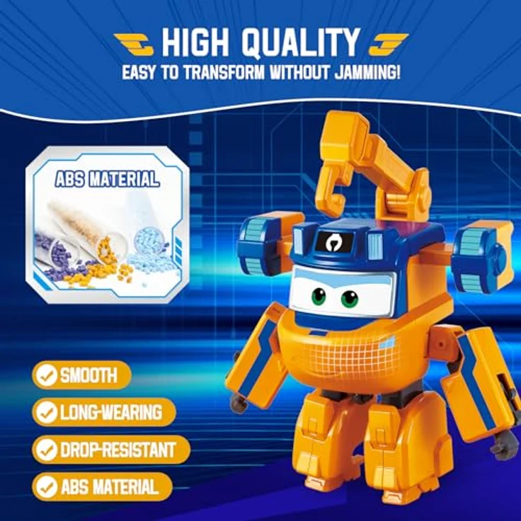 Super Wings Supercharged Marty, 12,7 cm Transformations-Flugzeug und Roboterfigur, orange, für Kinder ab 3 Jahren – Bild 4