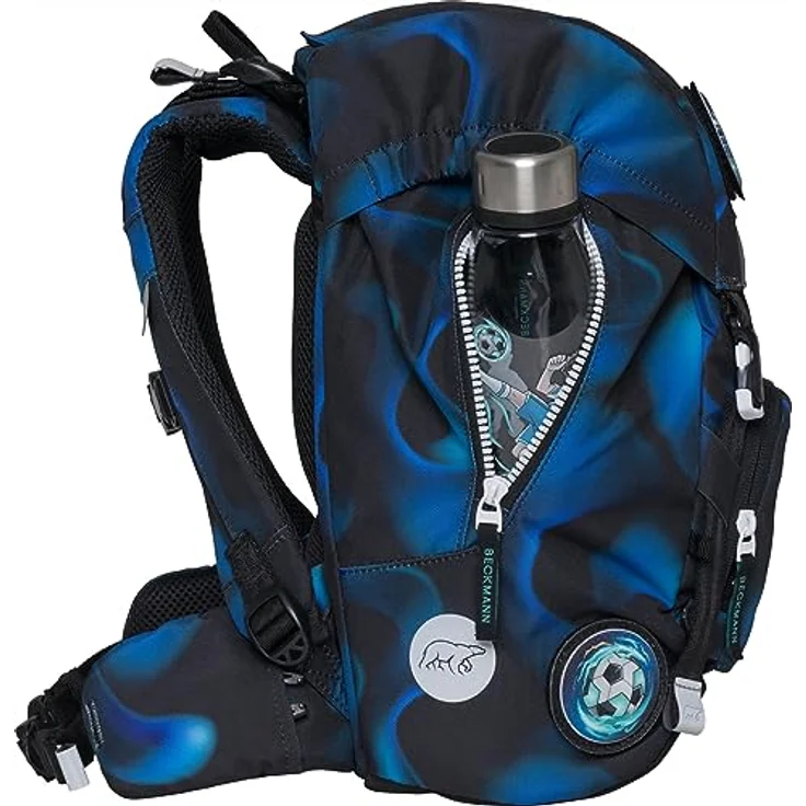 Beckmann Schulranzen Classic, 6tlg. Set in Blau, inkl. Sportrucksack, Federmäppchen und Schlamperrolle, ergonomisch – Bild 5