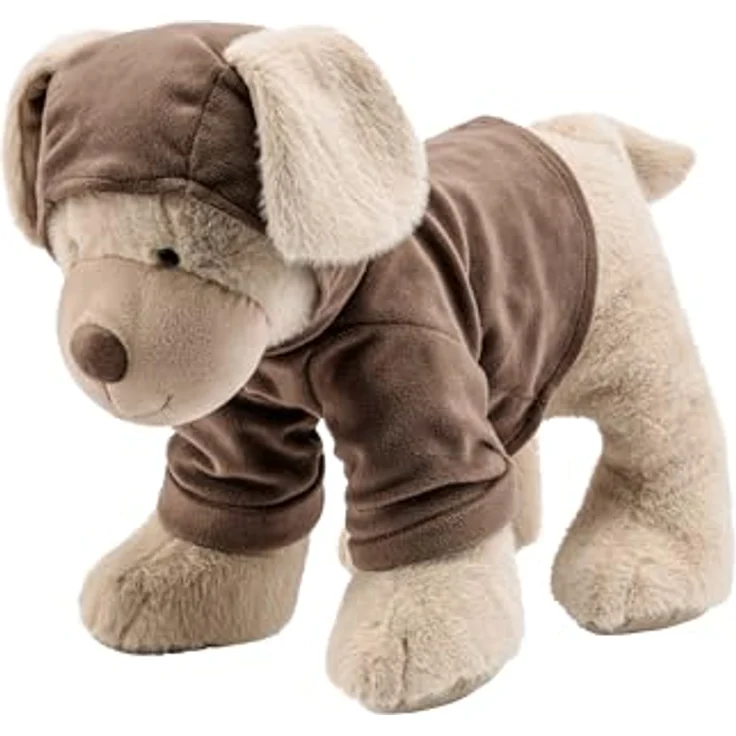 Sterntaler Kuscheltier L Hund Lucky, weiches Flauschspielzeug für Baby und Kinder, graubeige, idealer Begleiter zum Entdecken und Spielen – Bild 2