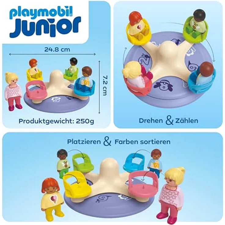 PLAYMOBIL® 71701 Zahlenkarussell, Spielset für Playmobil Junior zur Förderung der Zahlenerkennung von 1 bis 8, inkl. Platz für 4 Figuren – Bild 4