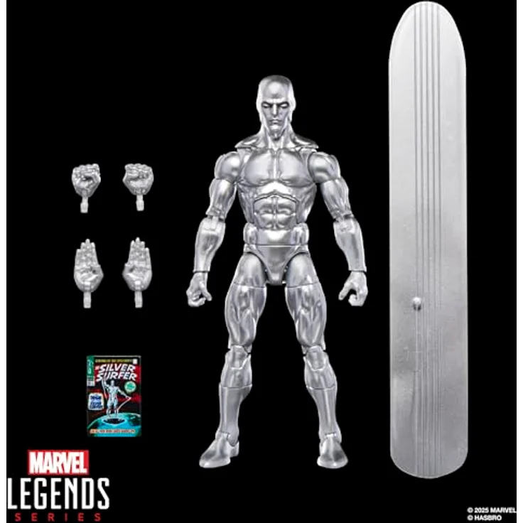 Marvel Legends Series Silver Surfer, 15 cm Action-Figur mit Comicbuch-Accessoire und 6 austauschbaren Händen – Bild 2