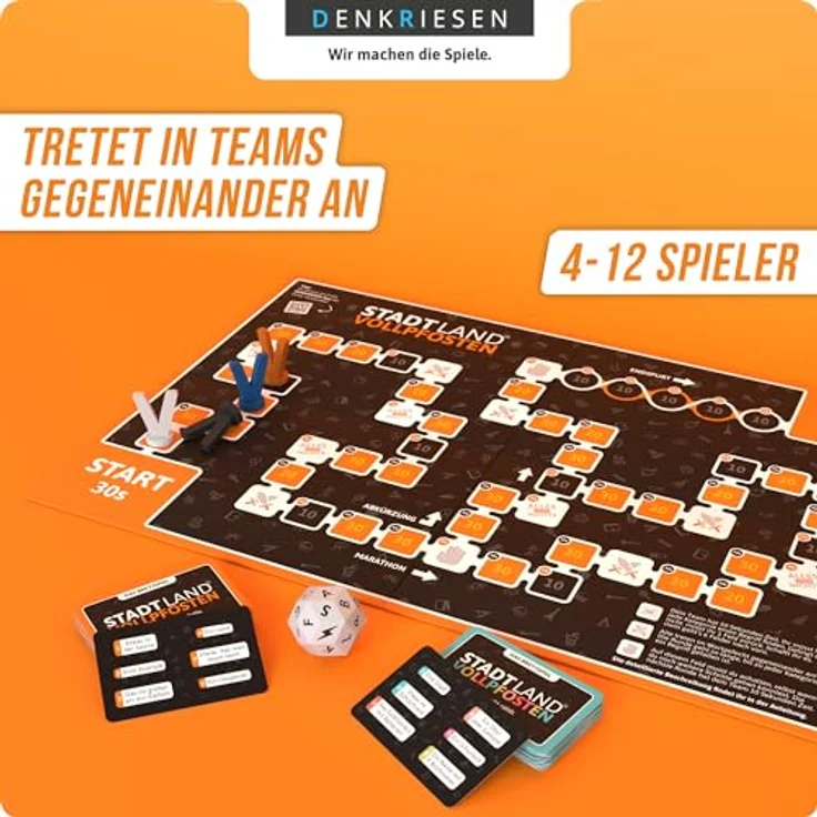DENKRIESEN Stadt Land Vollpfosten® Das Brettspiel inkl. Junior Erweiterung | Ab 8 Jahren | 4-12 Spieler | Partyspiel – Bild 3