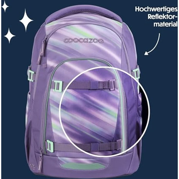 coocazoo Schulrucksack Mate, 44 cm, 30 Liter, ergonomisches Easy Grow System, Arctic Lights – Bild 6
