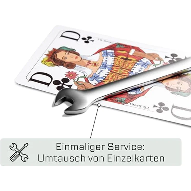 TS Spielkarten Doppelkopf Senioren Spielkarten, 100% Kunststoff Premium, Extra große Symbole, wasserfest, französisches Bild – Bild 4