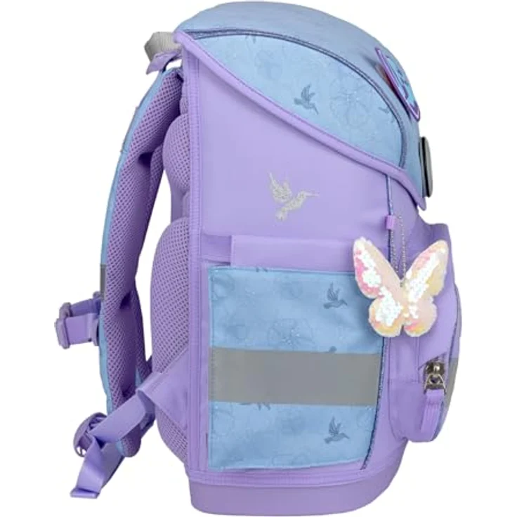 Belmil Compact mit Patches Schulranzen Set 5-teilig mit Brustgurt (405-41/AG/B/S) (Tropical Hummingbird) - Kinder Schulranzen-Set für die 1. bis 4. Klasse, 19 L Volumen, Fidlock Magnetverschluss, AGR geprüft & empfohlen – Bild 4